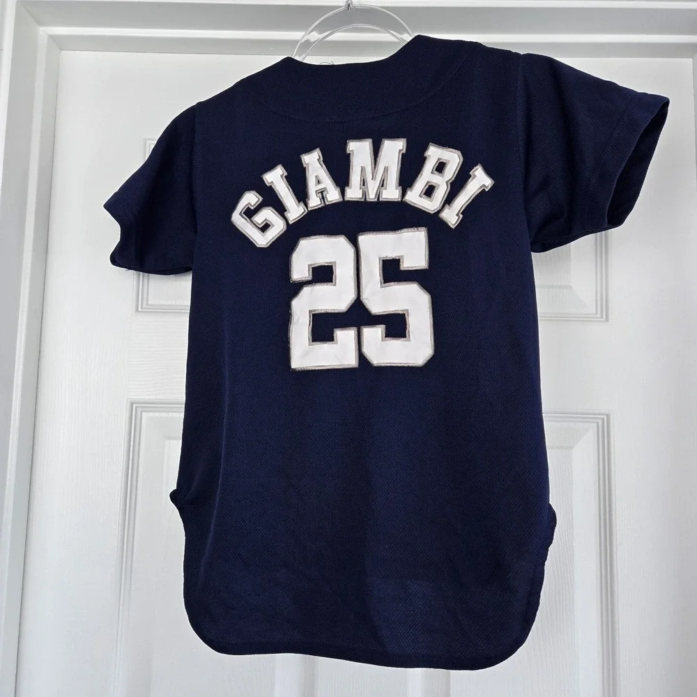New York Yankees Jason‎ Giambi #25 Nike Yourh Jersey Boys Size S 8-10 Button Up